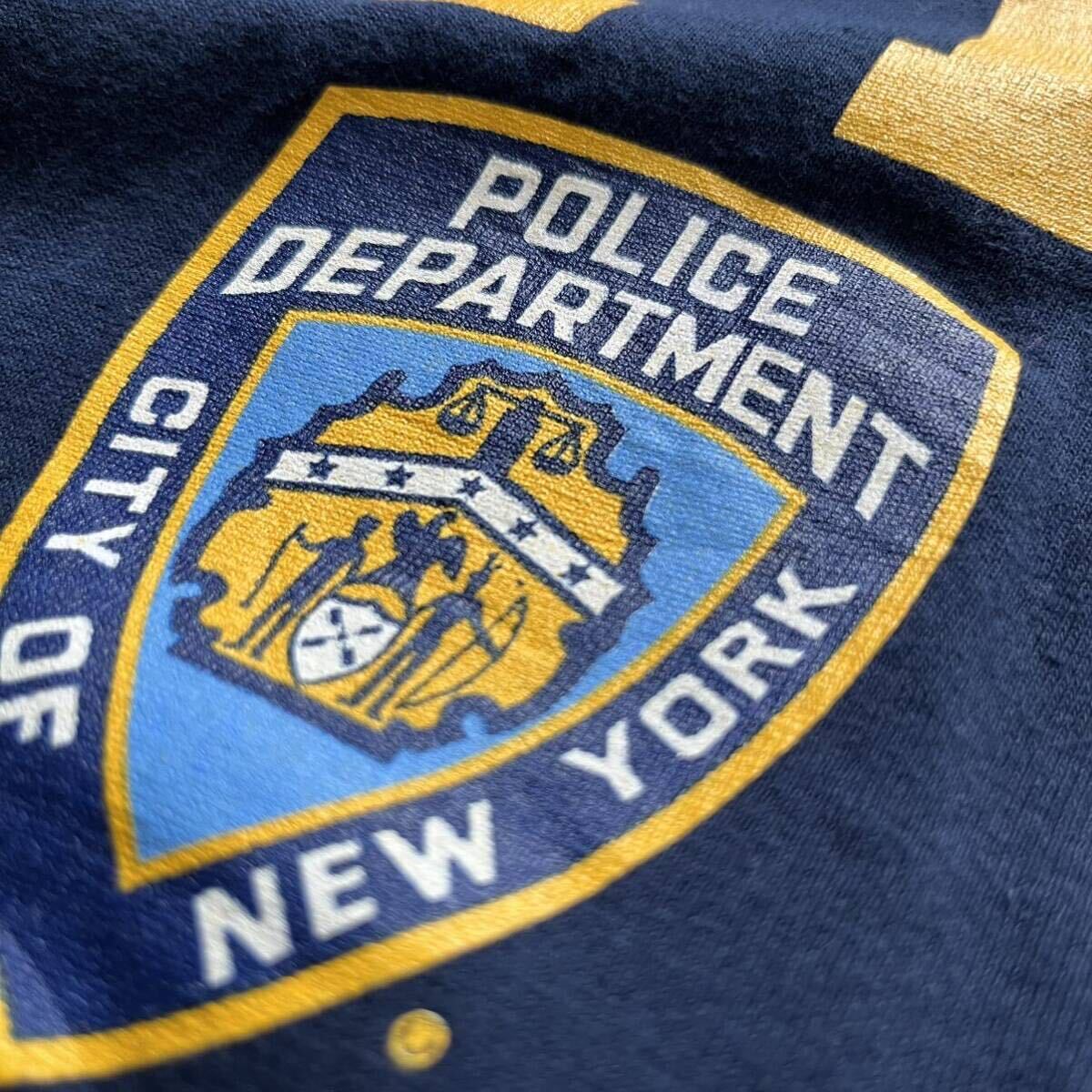 NYPD メンズ 半袖Tシャツ フロント イエロー プリント 古着 アメカジ Mサイズ 綿 コットン 送料込 US古着の画像3