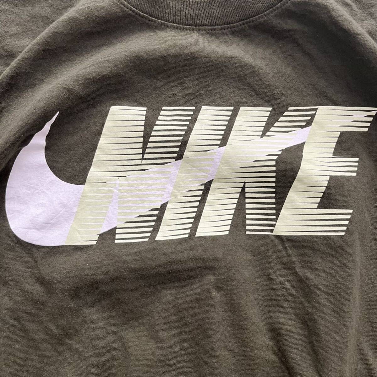 ナイキ NIKE 半袖Tシャツ 半袖プリントTシャツ 古着 XXLサイズ 送料込 スウッシュ カーキ