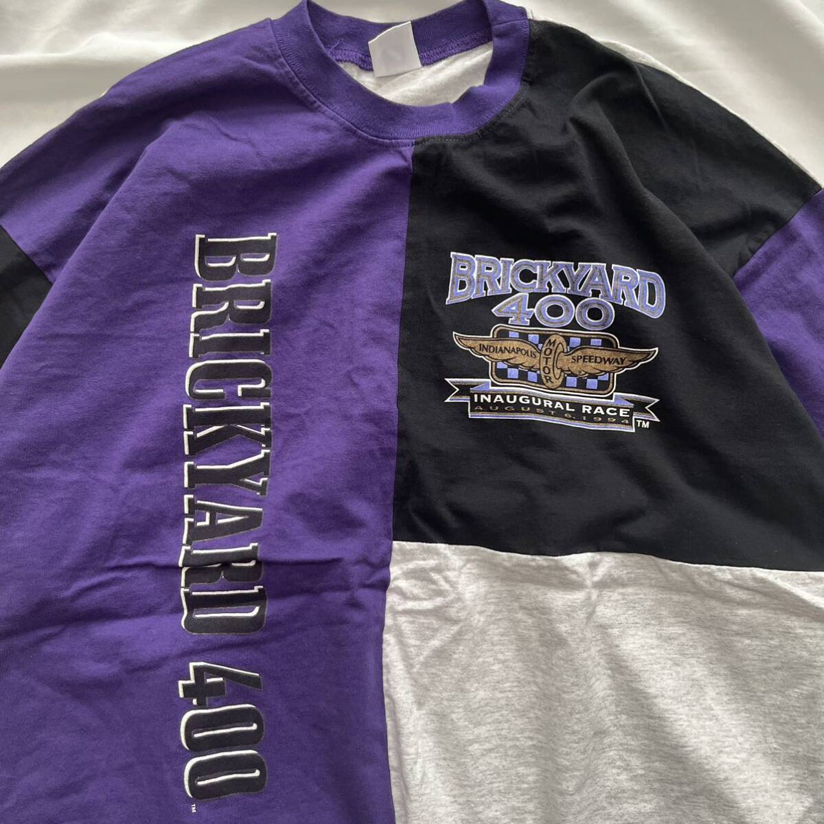 アメリカ製 古着 半袖Tシャツ LOGO7 Indianapolis Speedway Tシャツ Brickyard 400 made in USA パープル 送料込_画像2