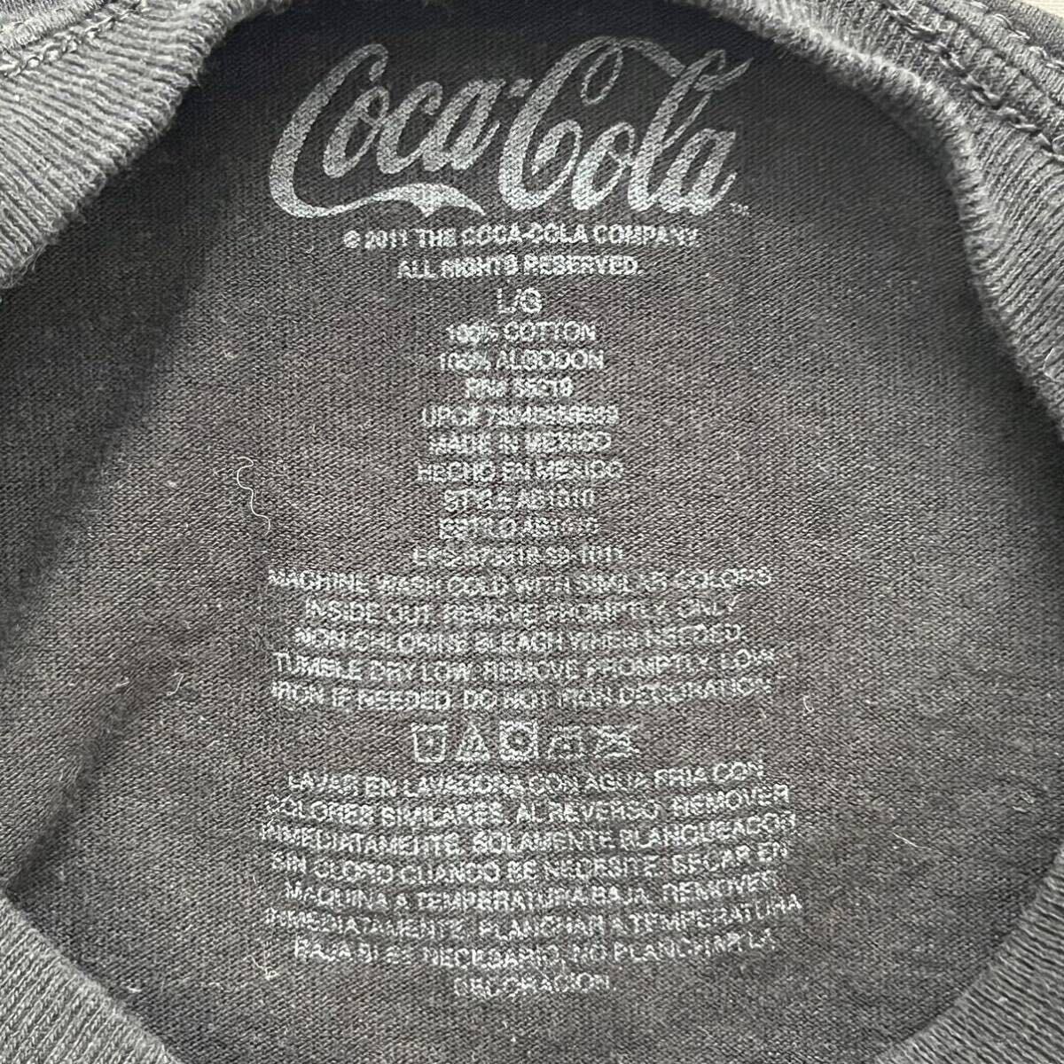 半袖プリントTシャツ US古着 Coca-Cola コカコーラ ブラック 黒 Lサイズ 2011 メキシコ製 送料込 企業ロゴ
