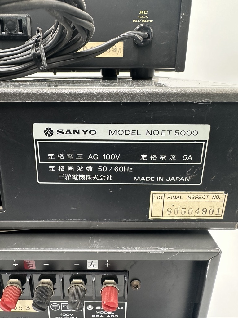 t0435 SANYO サンヨー OTTO DCM-03 / ET5000 / DCA-A30 / FMT-T30 プリメインアンプ ステレオチューナー プログラムタイマーの画像7