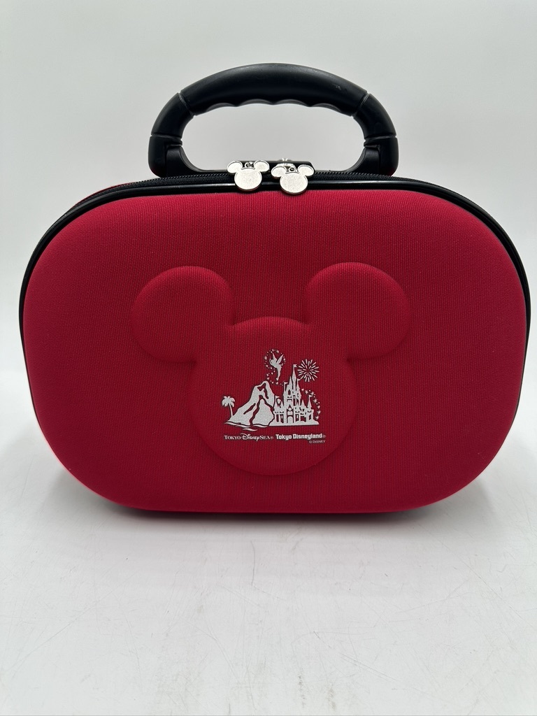 t0476 ディズニーランド ディズニーシー 旅行カバン 2wayバッグ 赤 ミッキーマウス_画像1