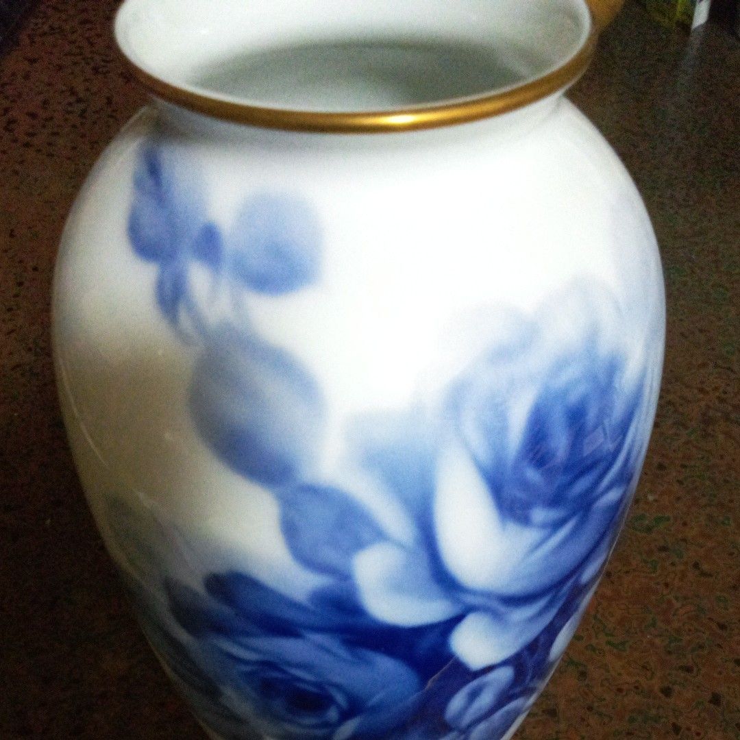大倉陶園 ブルーローズ  花瓶