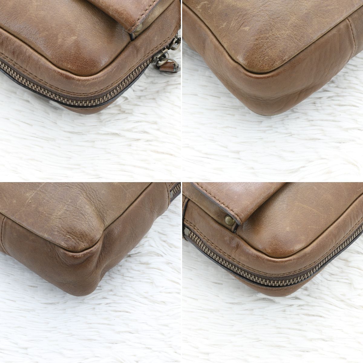 [ super rare ] earth shop bag ga jet big pocket Gadget original leather waist bag belt pouch belt bag men's Brown olive 