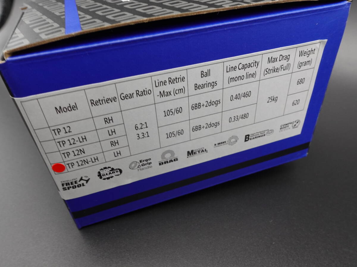 OMOTO リール triple tp12n-LH 左 マックスドラグ25kg 可変ギア比6:2:1 3:3:1 レバードラグリール ジギング _画像3