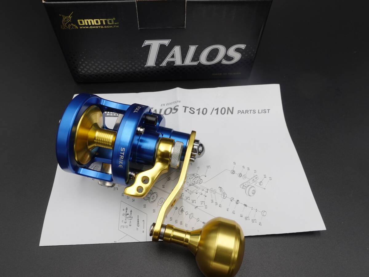 OMOTO リール TALOS TS10N-HG 右 マックスドラグ8kg 6.2:1 ハイギア　レバードラグリール ジギング _画像1