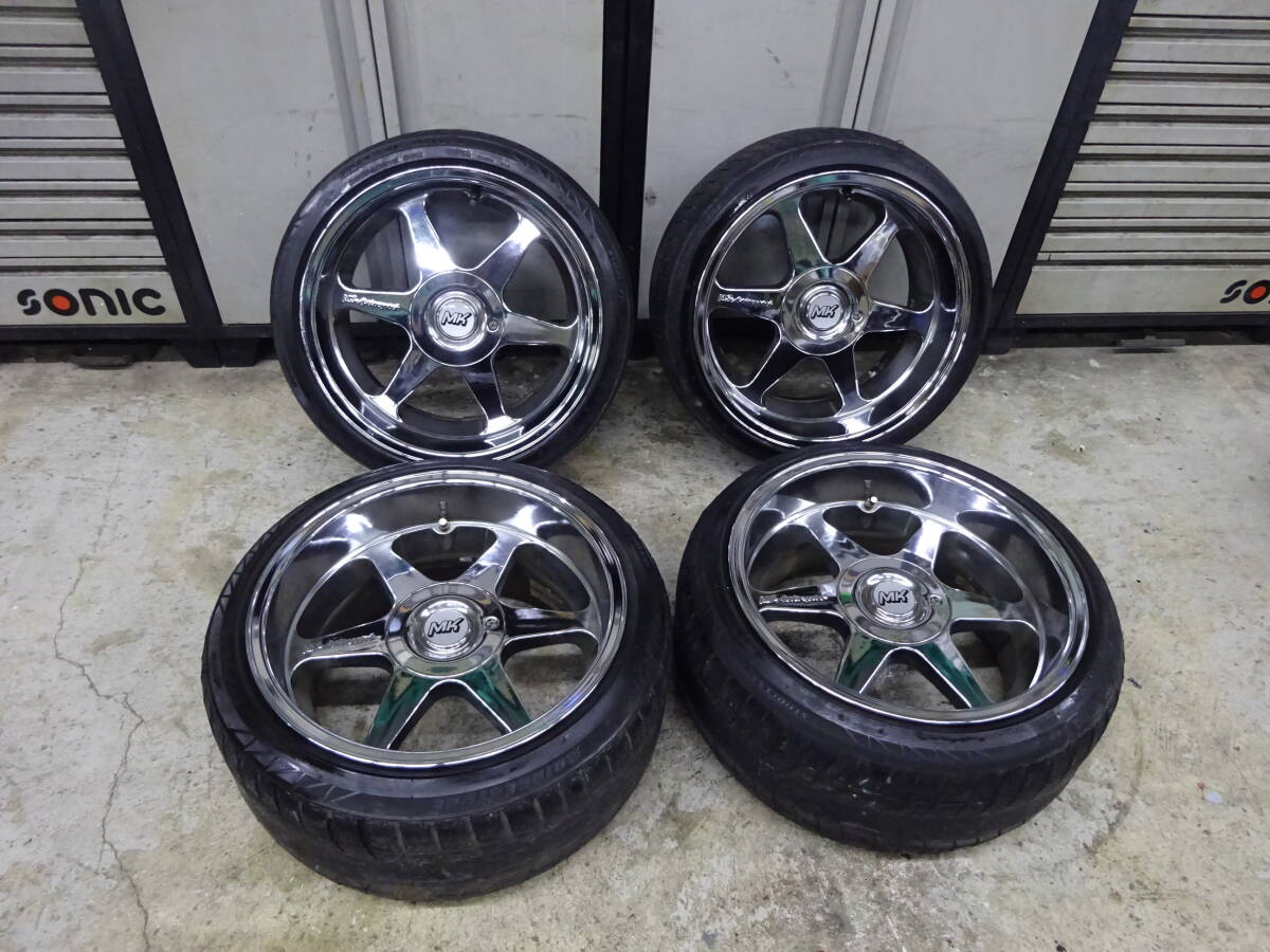 MK-MOTORSPORT MKモータースポーツ 18インチアルミホイール＋225/40R18&245/40R18 4本セット PCD120 5H BMW 5シリーズ 当時物 希少♪_画像1