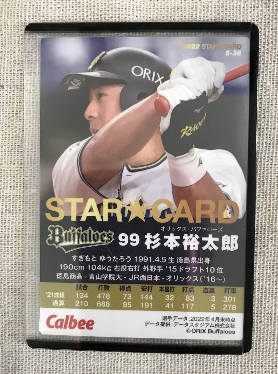 【１円スタート】　カルビー　プロ野球チップス　2022年 STAR CARD オリックス　杉本裕太郎　背番号99_画像2