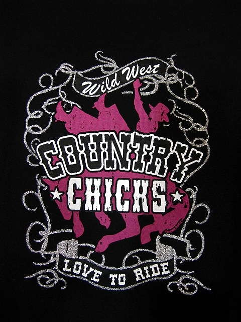 ウエスタンプリント Tシャツ　COUNTRY CHICKS Western T-shirt size M_画像2