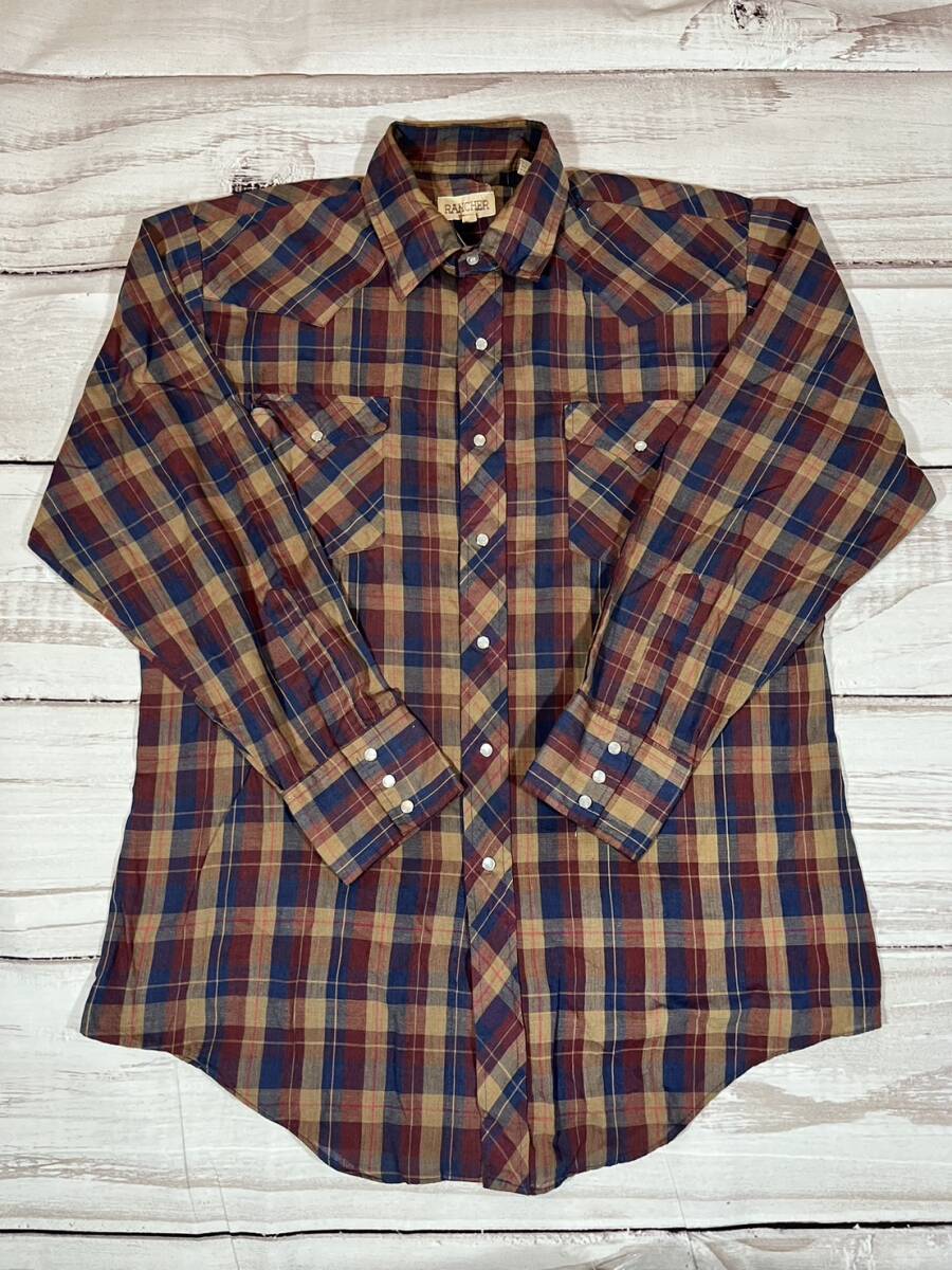 RANCHER　チェック ウエスタンシャツ USED　Western Shirts USA直輸入『Made in USA』_画像1