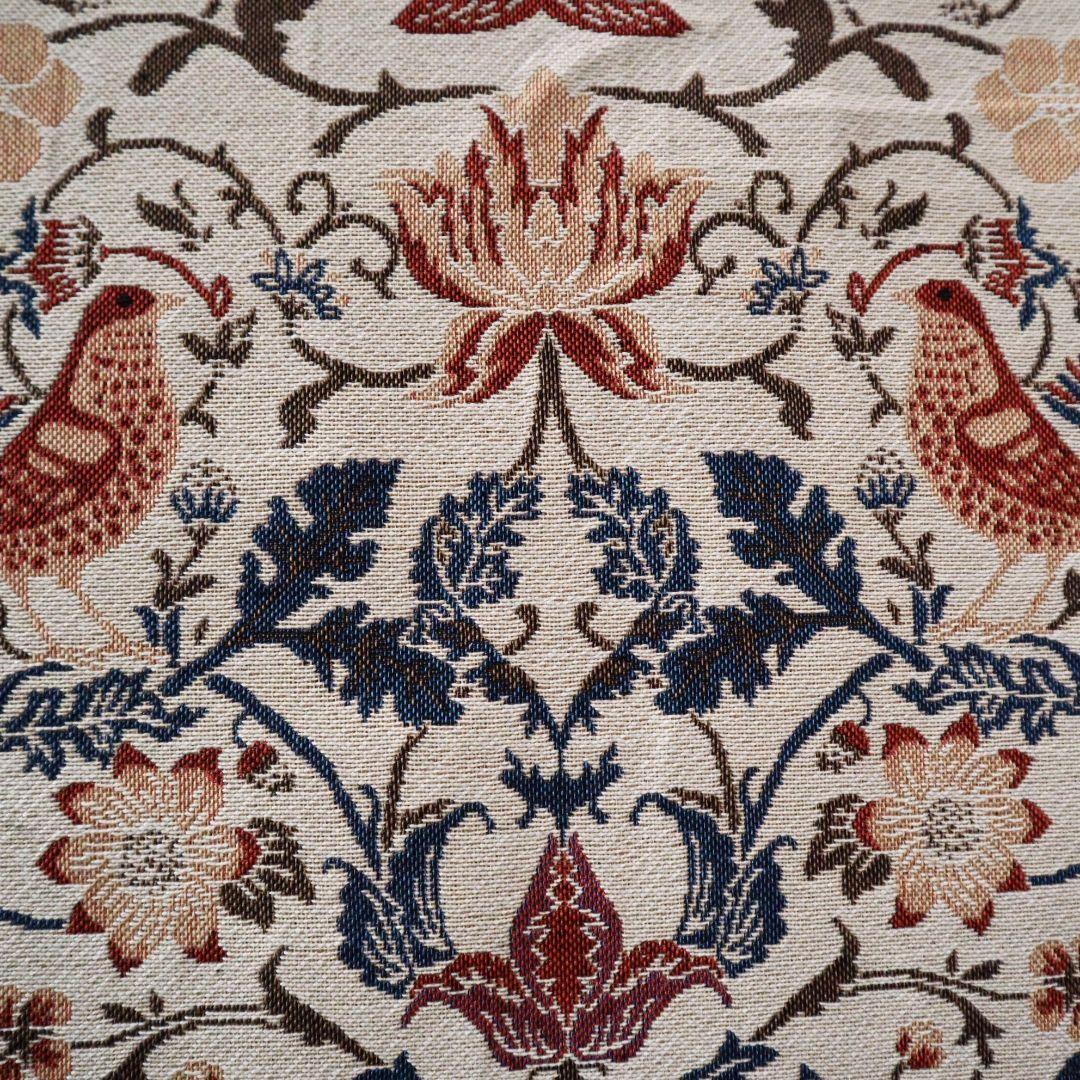 J60A 花鳥柄 ゴブラン織り生地 ジャガード織り ベージュ 145×50cm_画像6