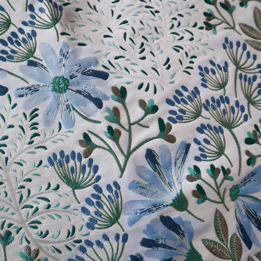 J40B ジャガード織り生地 マーガレット柄 花柄 ブルー 145×50cm