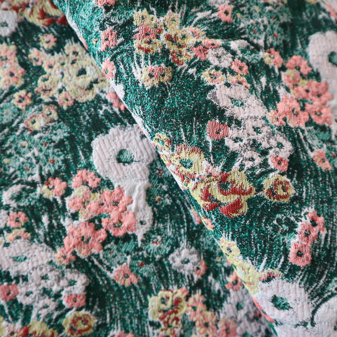 J95 油絵風のお花柄 ジャガード織り生地 ゴブラン織り生地 145×50cm