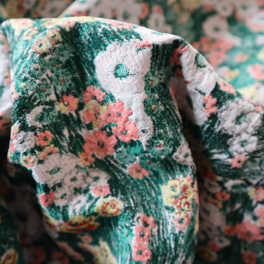 J95 油絵風のお花柄 ジャガード織り生地 ゴブラン織り生地 145×50cm