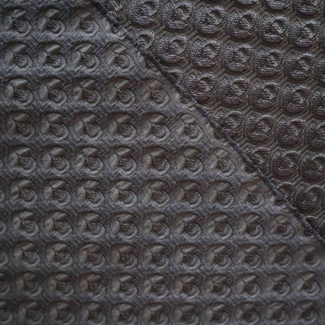 J54A 厚手 ジャガード織り生地 花柄 幾何学柄 ブラック 165×50cm