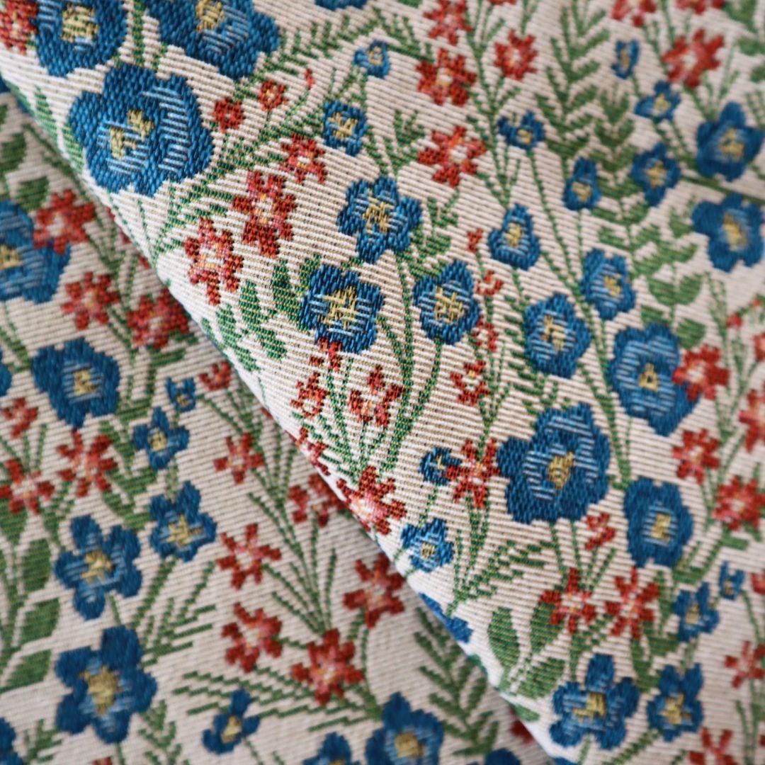 ゴブラン織り生地 ジャガード織り お花柄 ボタニカル柄 150×50cmJ57_画像4