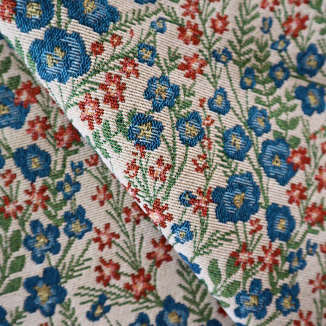 ゴブラン織り生地 ジャガード織り お花柄 ボタニカル柄 150×50cmJ57_画像6