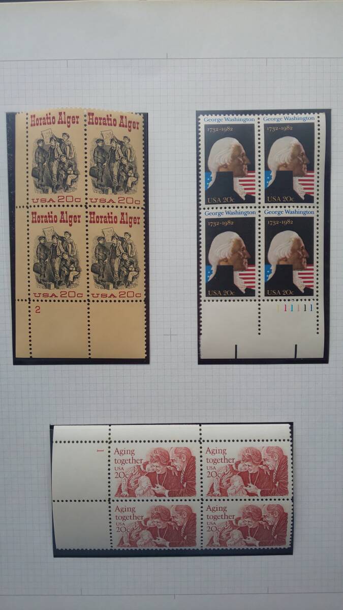 【未使用】 田型アメリカ切手  30種の画像2