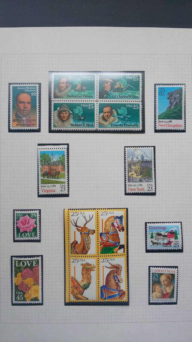 アメリカ切手 未使用1970年代 79種の画像2