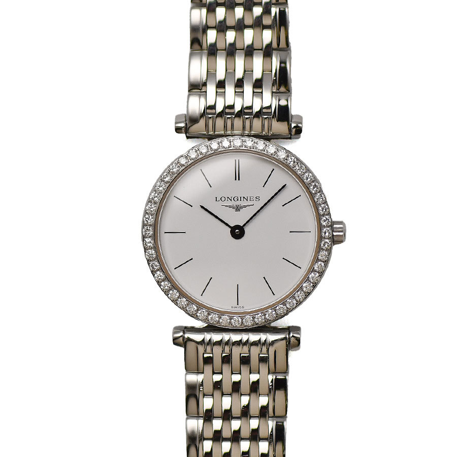 ... LONGINES ... ...  классика   L4.241.0.12.6  кварцевый   белый циферблат   бриллиантовый ...  женский   для женщин    наручные часы   полировать   отделка  сделано   подержанный товар 