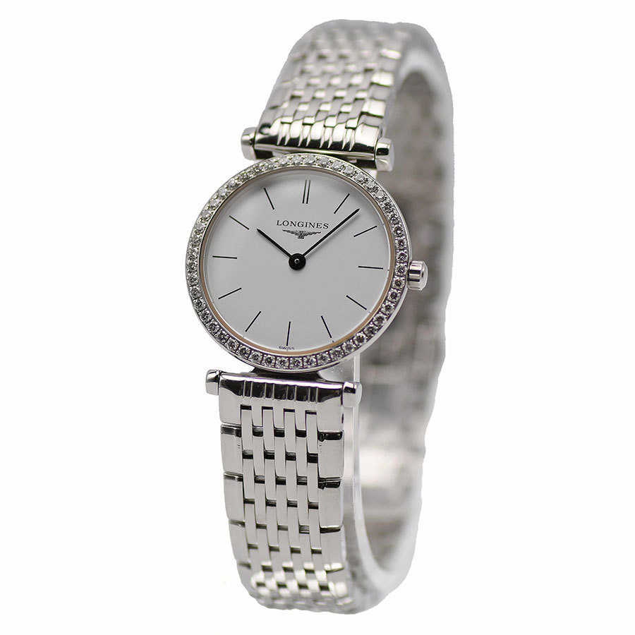 ... LONGINES ... ...  классика   L4.241.0.12.6  кварцевый   белый циферблат   бриллиантовый ...  женский   для женщин    наручные часы   полировать   отделка  сделано   подержанный товар 