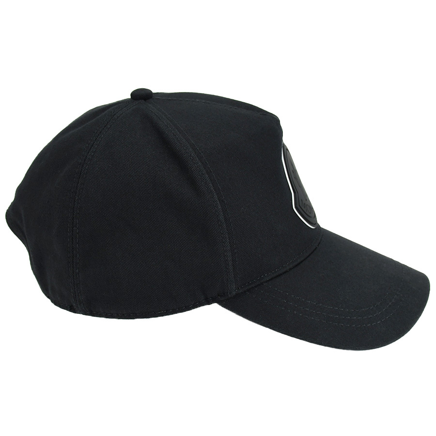 モンクレール MONCLER BERRETTO BASEBALL ベースボールキャップ スナップバックキャップ 帽子 ロゴ ブラック 黒 小物 メンズ 中古の画像3