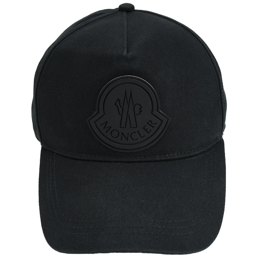 モンクレール MONCLER BERRETTO BASEBALL ベースボールキャップ スナップバックキャップ 帽子 ロゴ ブラック 黒 小物 メンズ 中古の画像2
