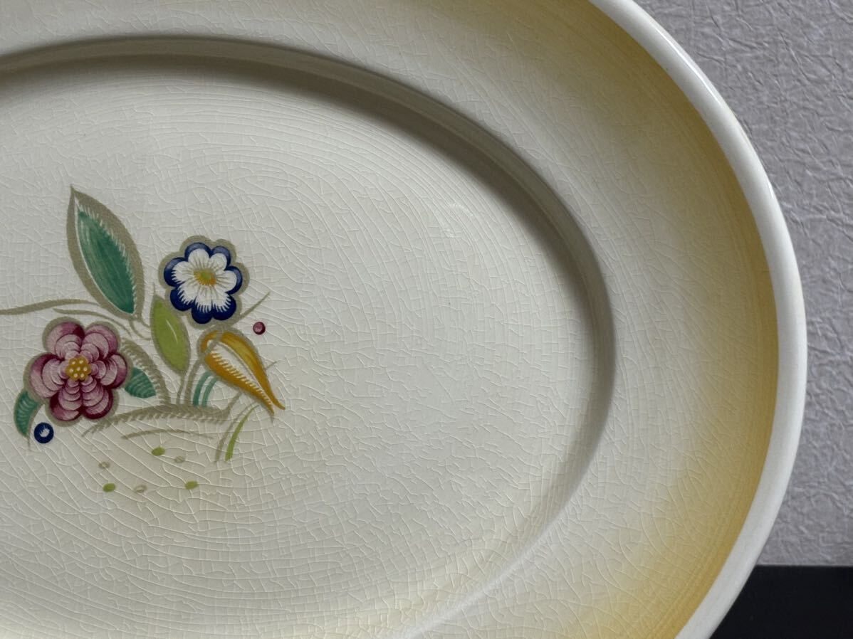 Susie Cooper スージークーパー ノーズゲイ 貫入 大皿 楕円皿 オーバルプレート 花柄 イギリス 食器 洋食器の画像3