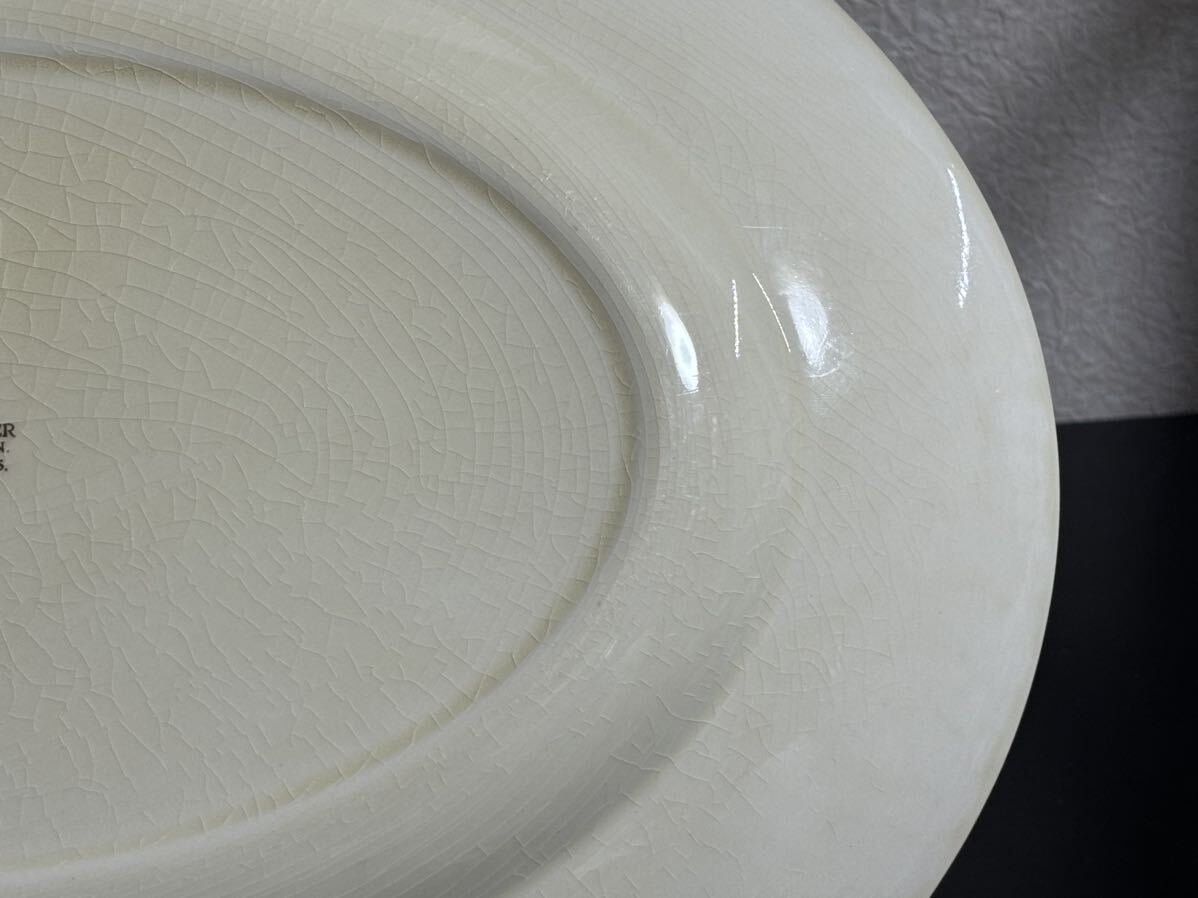 Susie Cooper スージークーパー ノーズゲイ 貫入 大皿 楕円皿 オーバルプレート 花柄 イギリス 食器 洋食器の画像9