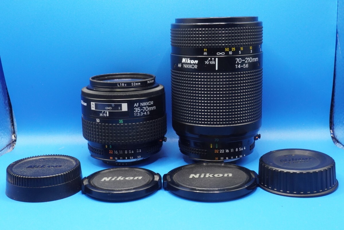 ニコン NIKON オートフォーカスレンズ2本 AF NIKKOR 35-70mm F3.3-4.5,AF NIKKOR 70-210mm F4-5.6 動作確認済 前後キャップ付属_画像1