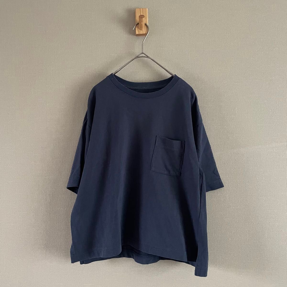 無印良品 MUJI Tシャツ ネイビー M〜L