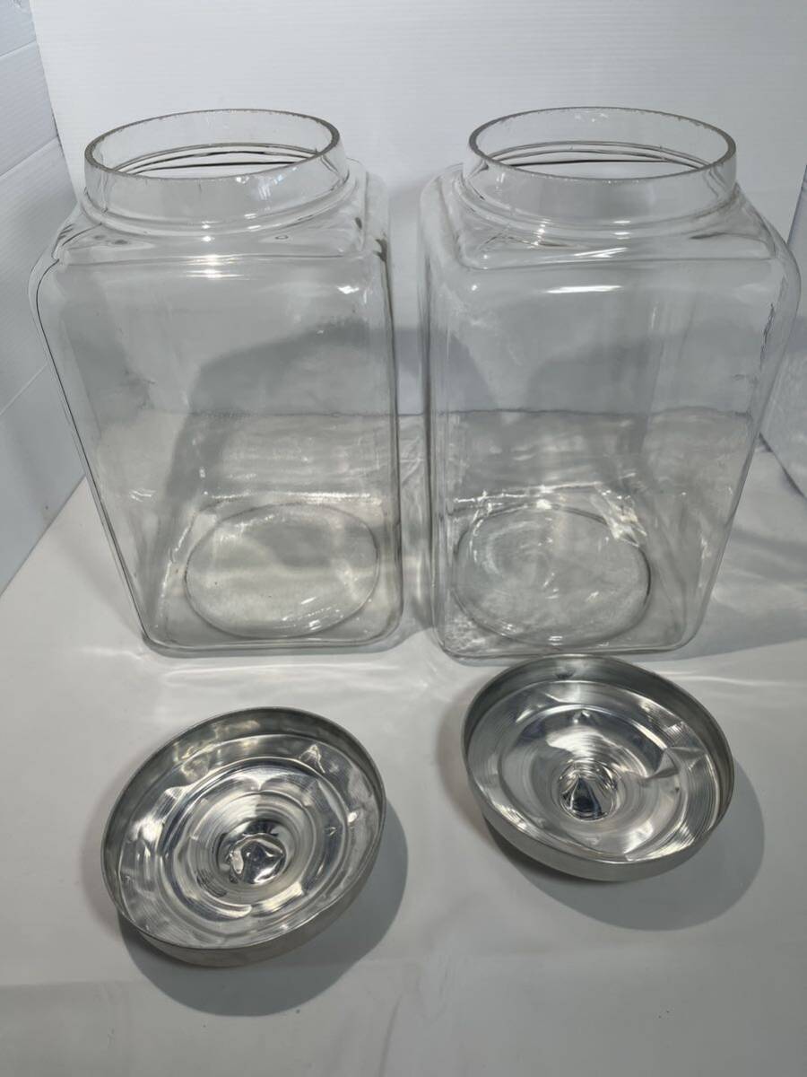 保存容器 アンティーク ガラス瓶 昭和レトロ 当時物　駄菓子瓶　A0081 _画像4