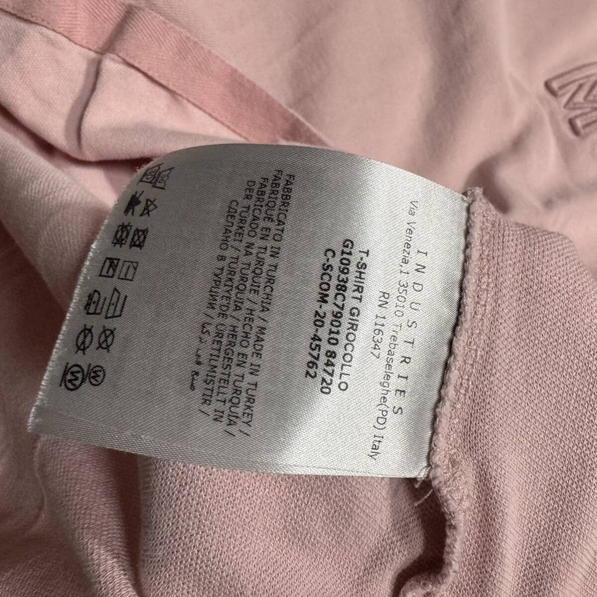 ◆本物◆ 美中古 MONCLER モンクレール トーンオントーン 刺繍ロゴ 半袖Tシャツ サイズM ピンク系 参考3.74万 