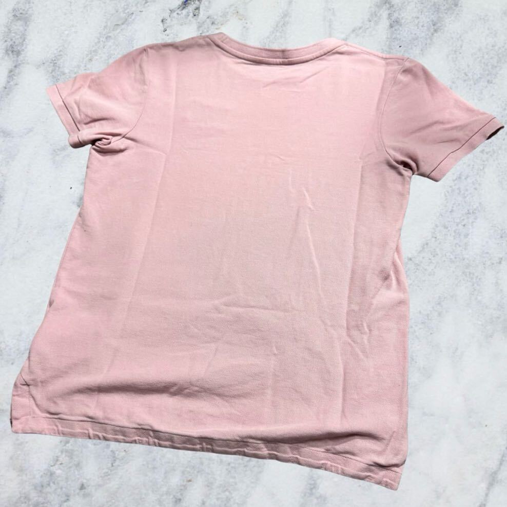◆本物◆ 美中古 MONCLER モンクレール トーンオントーン 刺繍ロゴ 半袖Tシャツ サイズM ピンク系 参考3.74万 