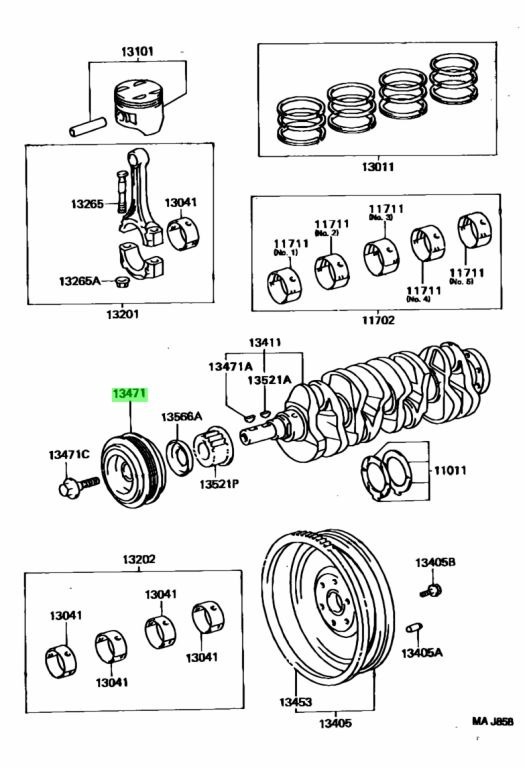 新品未使用 トヨタ純正 ST202 セリカ SXA10 SXA11 RAV4 クランクシャフトプーリー TOYOTA Genuine Caldina Celica 3SGTE Gen3 Crank Pulleyの画像2