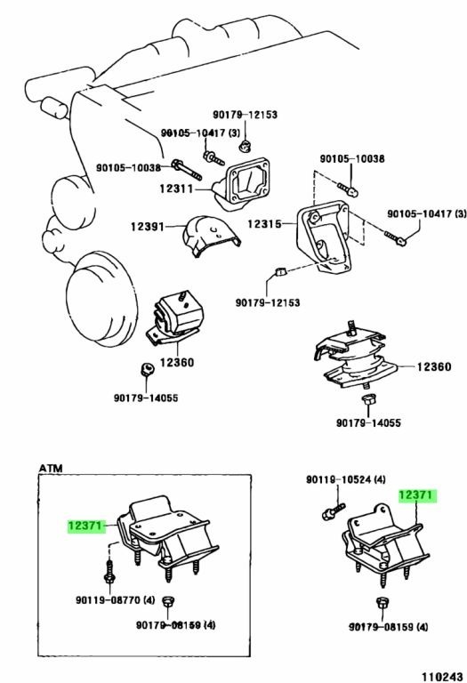 新品未使用 トヨタ純正 30 ソアラ エンジンマウント インシュレータ RR NO.1 OEM Toyota Soarer JZZ30 R154 Gearbox Mount Genuine Newの画像3