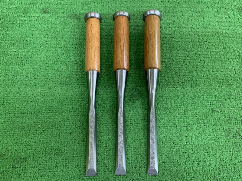 【未使用品】叩き鑿　木目？　市春　5分(15mm)　3本セット　wood chisel　s846_画像1