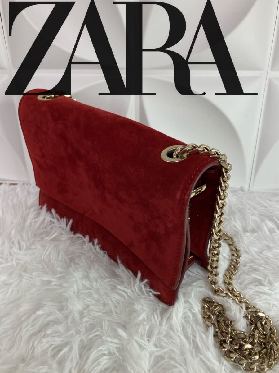 【新品未使用】ZARA/ショルダーバッグ/ポーチ/美品/ワインレッド/収納多数