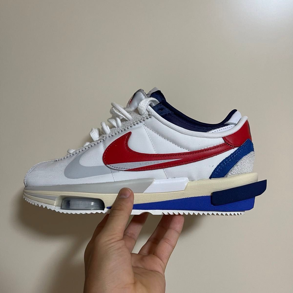 訳あり sacai × Nike Zoom Cortez "White and University Red"