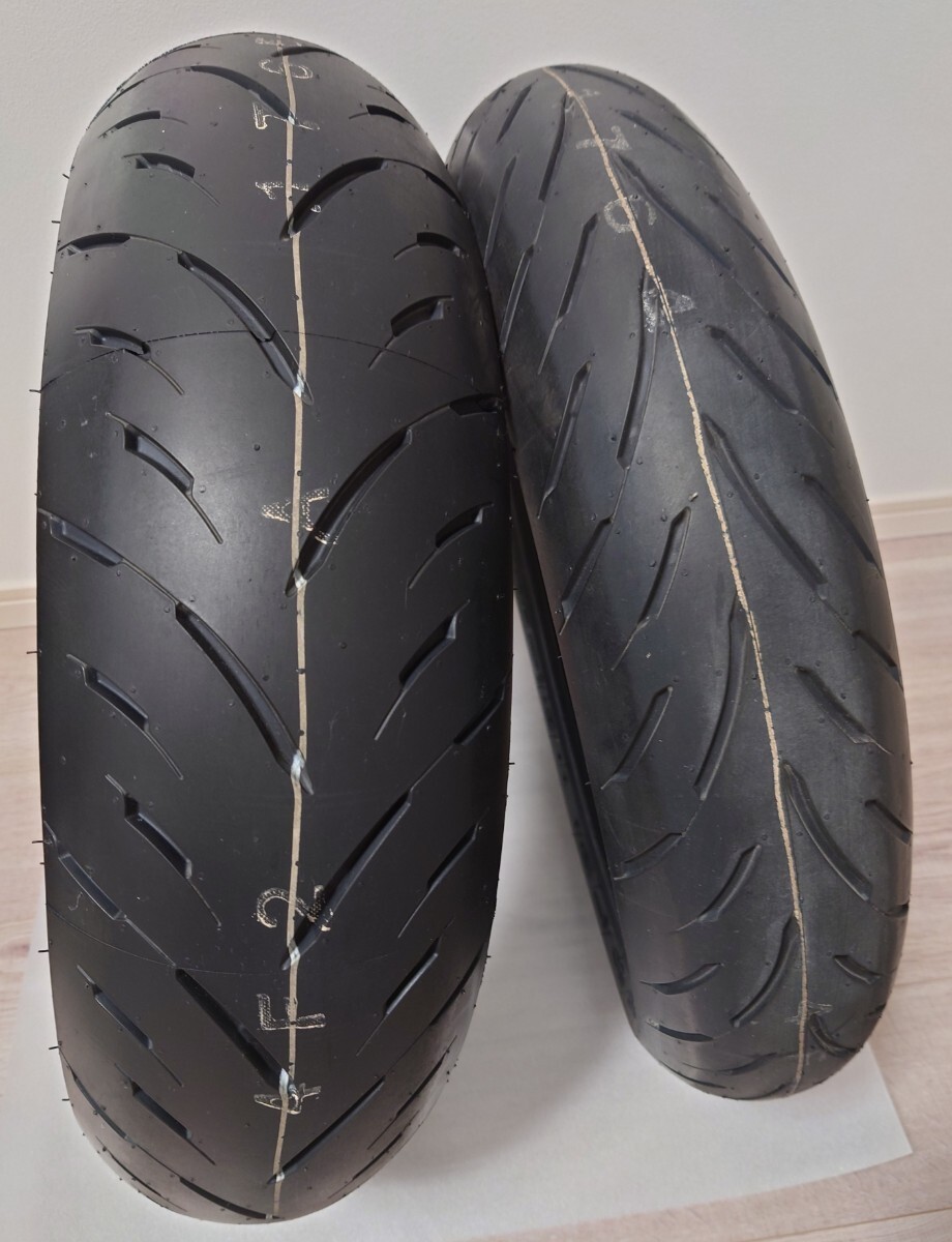 【新車外し】GPR-300 前後セット dunlop ダンロップ 120/70 160/60 R17 gpr300 フロント リア タイヤ ZX-4R SV650_画像1