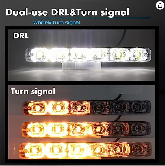 シーケンシャルウインカー 流れる ウインカー 6LED DC12V 汎用 LED デイライト _画像7