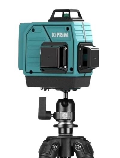 1円スタート Kiprim レーザー墨出し器 12線 3x360° グリーンレーザー水平器 40m 自動補正 充電式 天井 壁画 設置 LV3G グリーン A06183_画像2