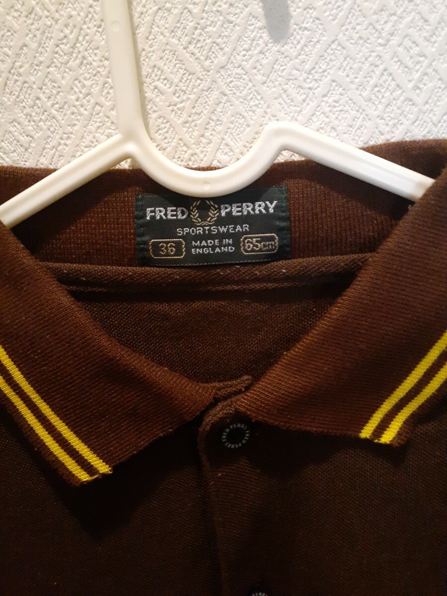 USED FRED PERRY　半袖ポロシャツ　MADE IN ENGLAND　カラー　brown　メンズ、レディース_画像3