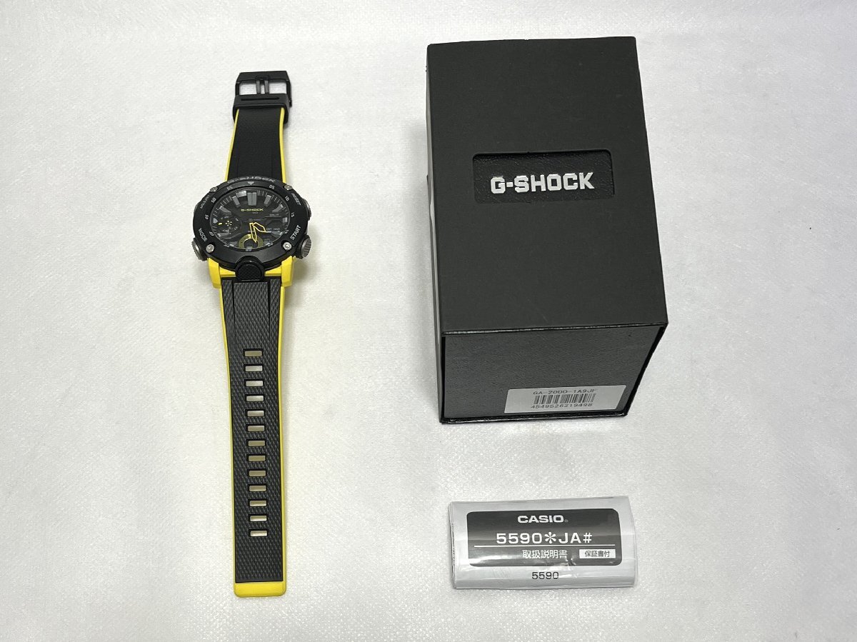 ▽CASIO カシオ G-SHOCK GA-2000-1A9JF ブラック×イエロー Gショック 中古美品▽010967_画像8