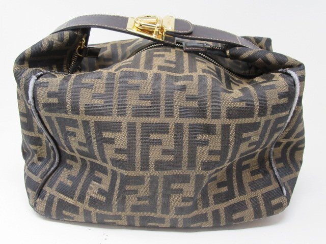 ◆FENDI　フェンディ　バニティポーチ　ハンドバッグ　ズッカ柄　中古◆11211★_画像3