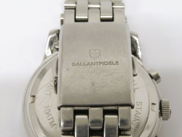 ■hakt1360-2 103 GALLANTFIDELE ギャランフィデル GF-10016 クロノグラフ QZ クォーツ 腕周り約17.5cm 腕時計 メンズウォッチ 不動_画像6