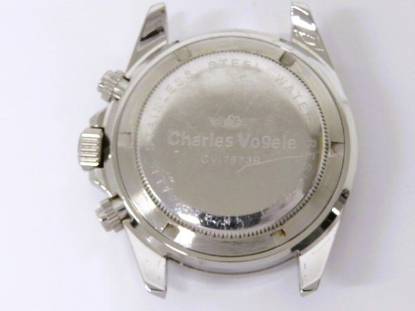 ♪hakt1360-2 102 Charles Vogele シャルルホーゲル クロノグラフ CV-7873R クォーツ QZ 腕時計 メンズウォッチ 稼働_画像4