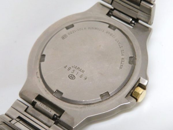 !hakt1443-3 144 SEIKO Seiko ALBA Alba EPSILON Epsilon QZ quartz V701-1Z20 arm circumference approximately 17cm wristwatch men's watch operation 