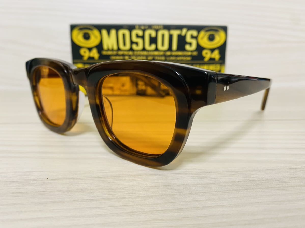 ★MOSCOT★モスコット★サングラス★FRITZ★伊達眼鏡 スクエア ウェリントン カラーレンズ オレンジ 未使用 美品_画像2