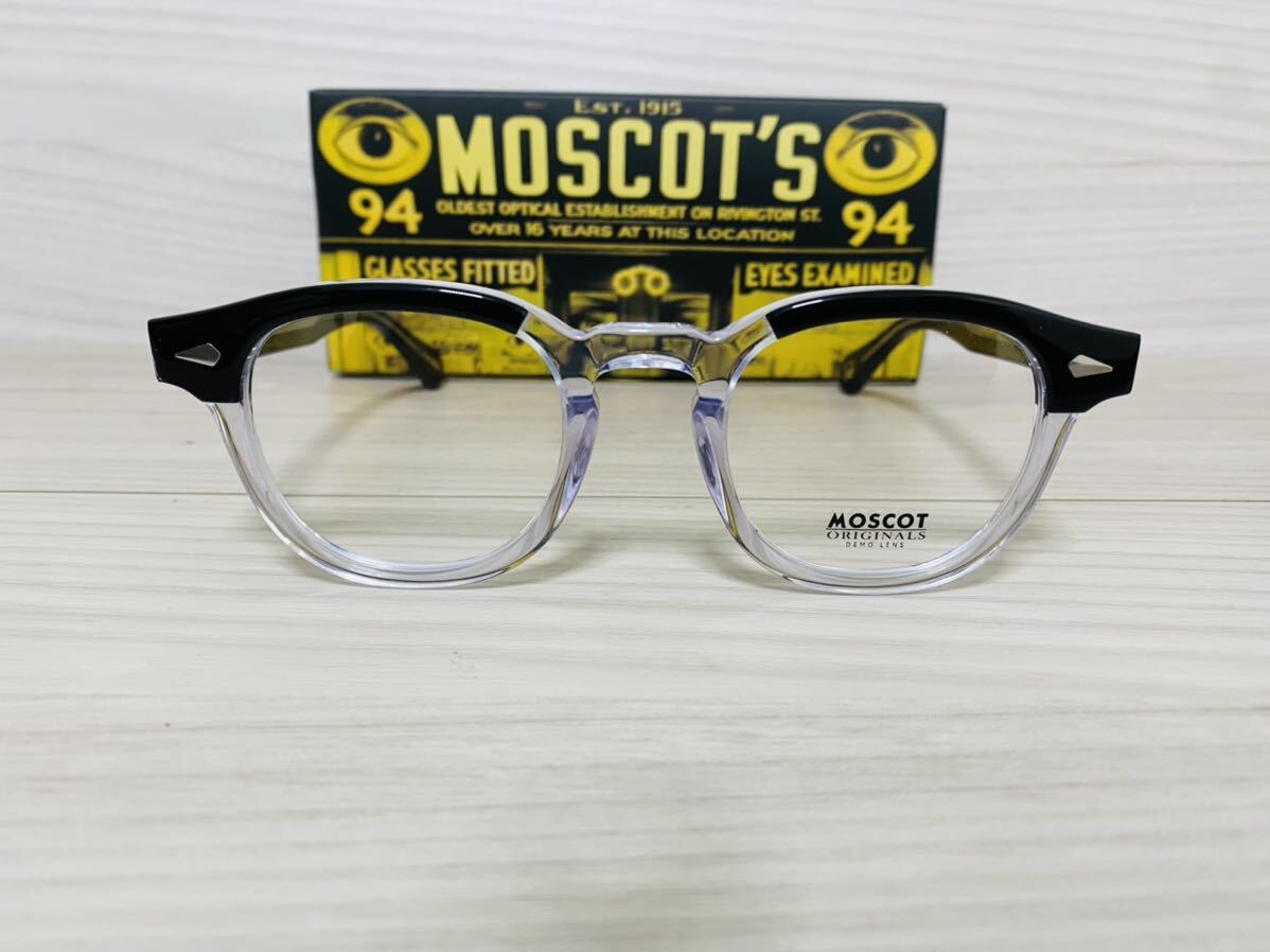 MOSCOT モスコット★レムトッシュ★メガネフレーム★LEMTOSH★伊達眼鏡 ブラック クリスタル ボストン 未使用 美品_画像1